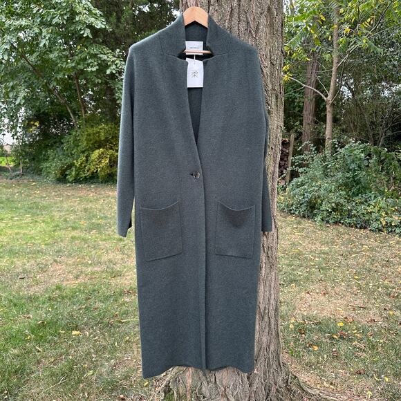 Lisa Yang The Amie Cashmere Coat Jacket Sweater Cardigan Sz 1 S-M Olive Coatigan - Picture 3 of 16